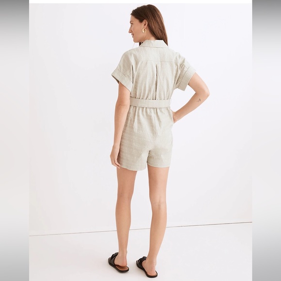 🚫SOLD NWT Maxwell Seersucker Camp Romper Sage Green - Picture 5 of 6
